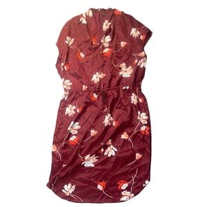 Ralph Lauren Floral Burgundy Dress New with Tags Size 14